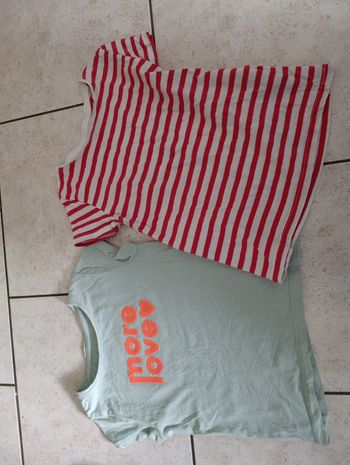 Lot de deux tee shirt manches courtes taille 4 ans fille 