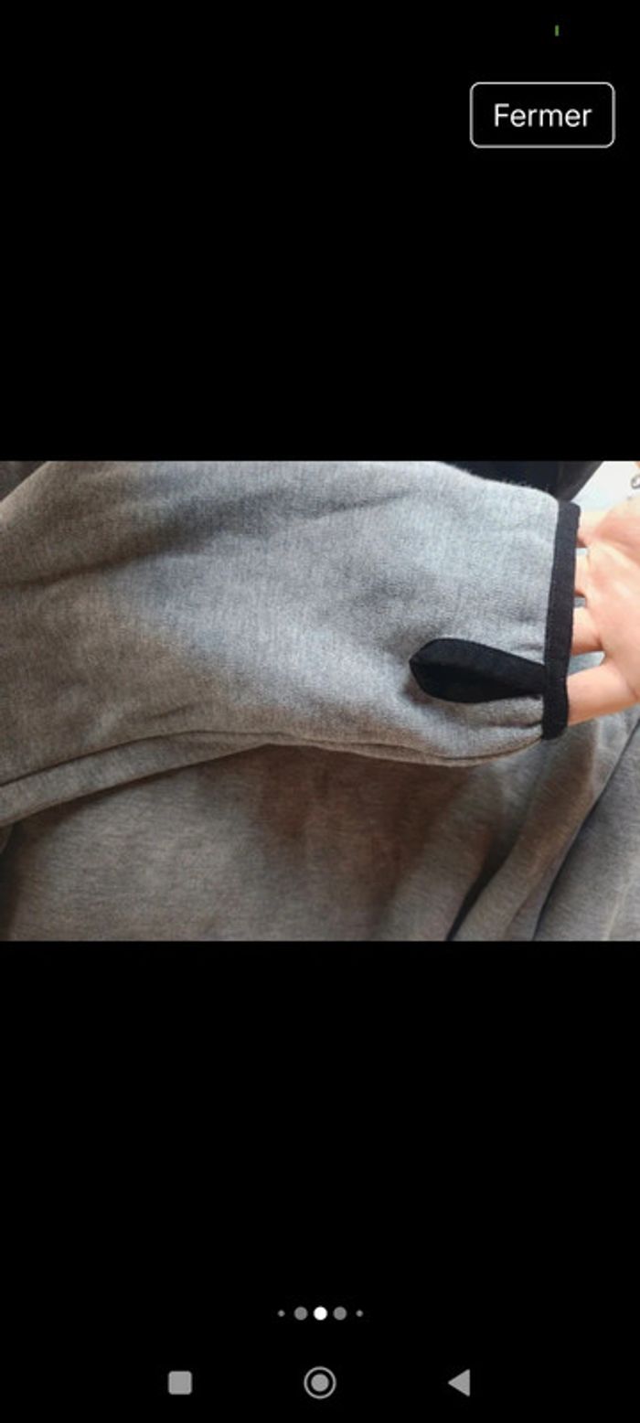 💎 sweat à capuche design street Wear original puma evo poche mitaine t m coton gris noir - photo numéro 8