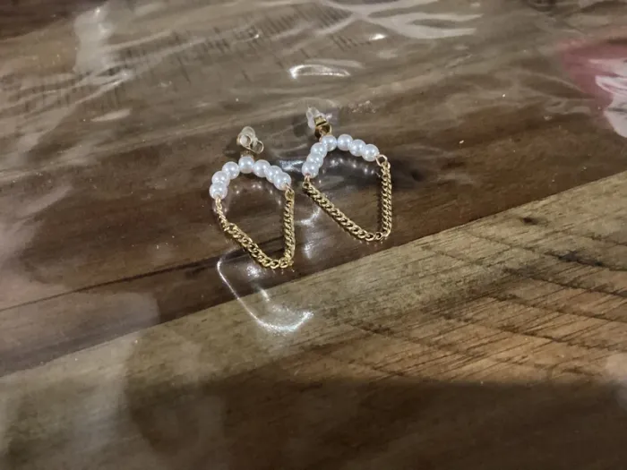 Cou les d’oreilles perles et chaîne superbes acier inoxydable or