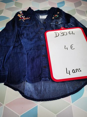 D3064 - chemise fille 4 ans