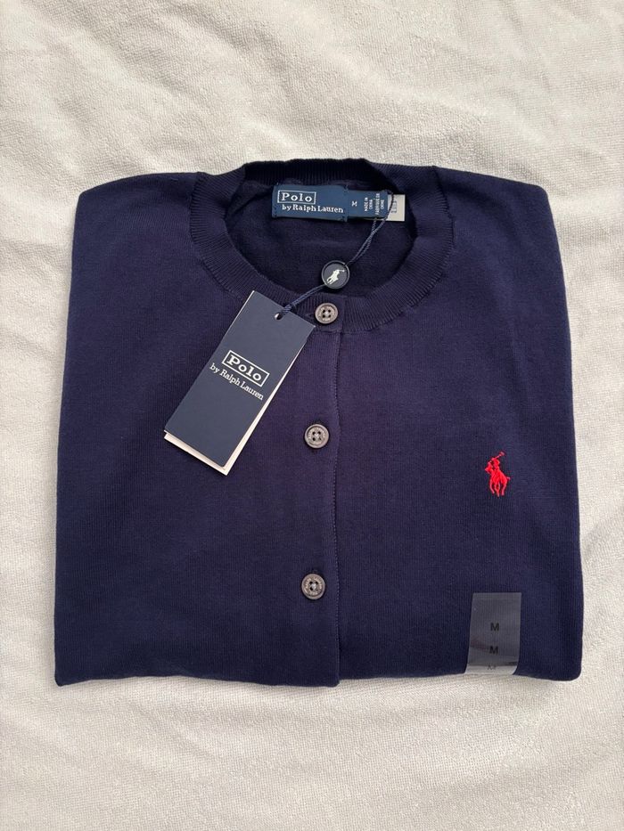 Cardigan Ralph Lauren femme taille M bleu marine - photo numéro 2