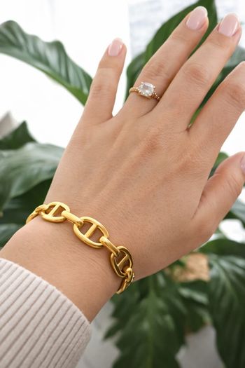 Bracelet maille marine ajustable en acier inoxydable 