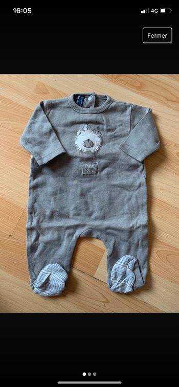 Pyjama gris DPAM 1 mois