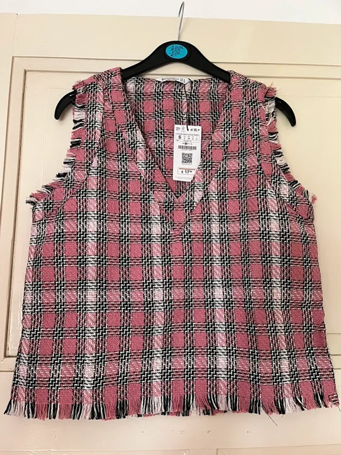 Pull sans manches tweed stradivarius
