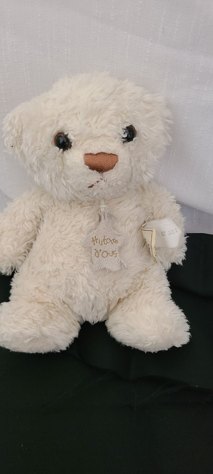 Doudou ours HISTOIRE D'OURS Câlin blanc ivoire - photo numéro 3