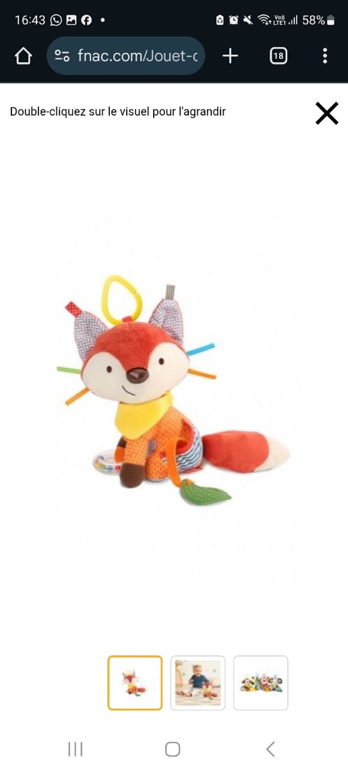 Peluche eveil renard