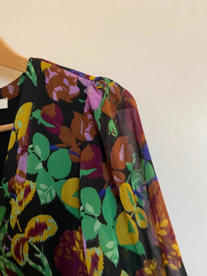 Robe manches longues à fleurs  Naf Naf Taille S - photo numéro 3