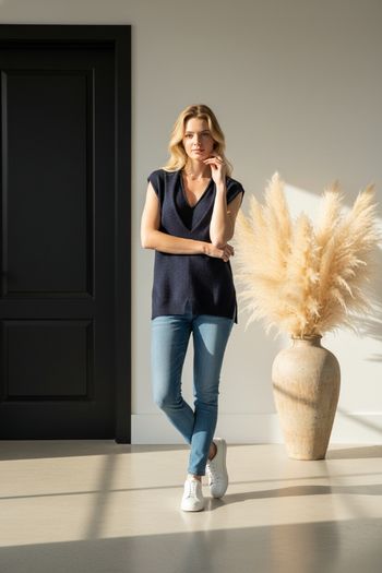 Pull sans manches Clemente – 100% Laine Mérinos Luigi Botto – T0 (XS/S)