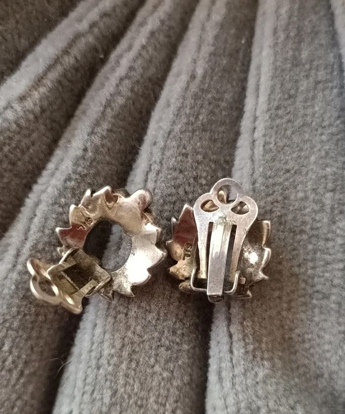 Clips argent marcassites art déco - photo numéro 3