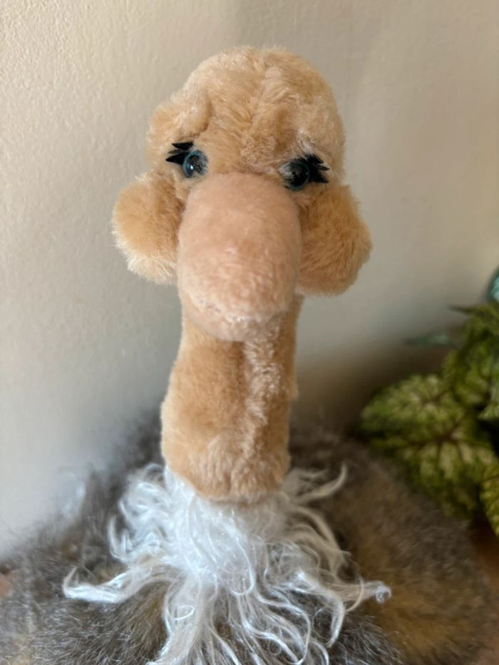 Superbe peluche autruche beige gris gund 42 cm - photo numéro 4