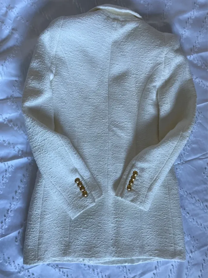 Veste blazer Zara tweed croisé taille S - photo numéro 6