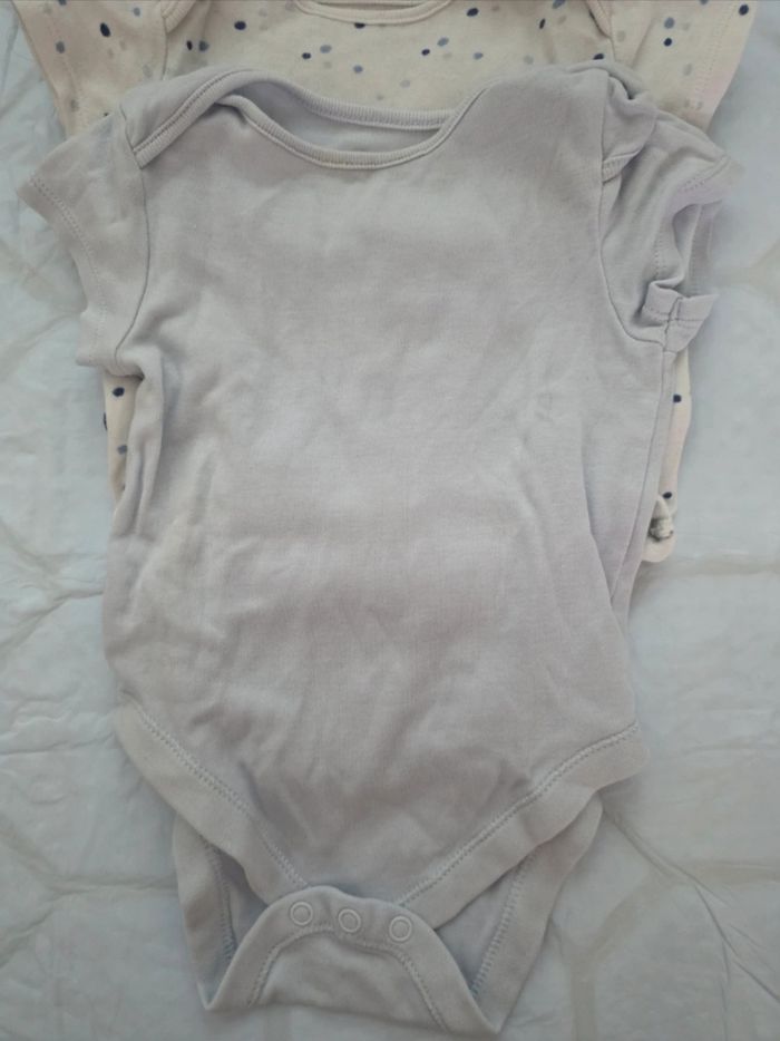 Lot 5 Bodys Bébé Manches Courtes - Tons de Bleu & Gris - 12 Mois - photo numéro 3