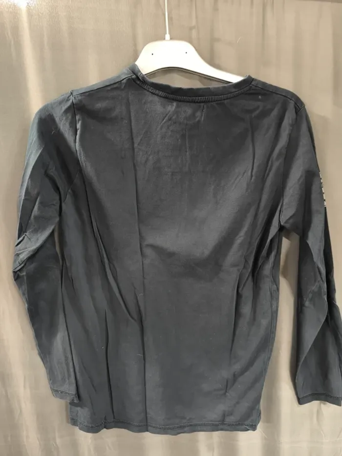 309102 tee-shirt ML noir garçon 14 ans ricalewis - photo numéro 2