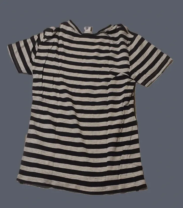 👕 T-shirt marin Petit Bateau Garçon 12 ans Rayé marine/gris