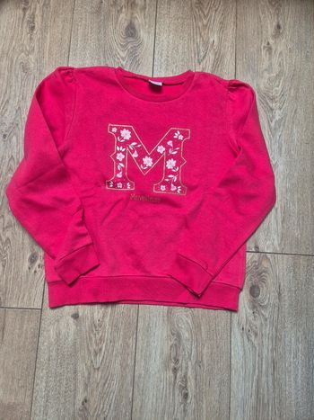 Pull type sweat tape à l'œil  rose fuchsia 12 ans état neuf