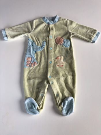 Dors bien en velours éléphant poussin 3 mois