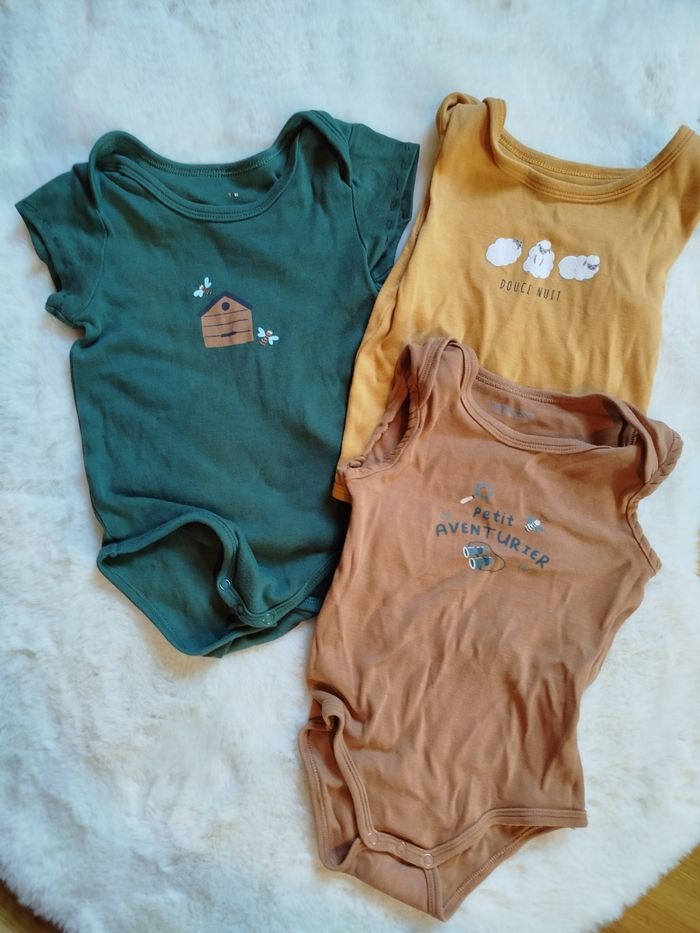 Lot de 3 bodies manches courtes