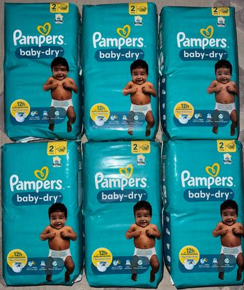 6 paquets de couches Pampers taille 2