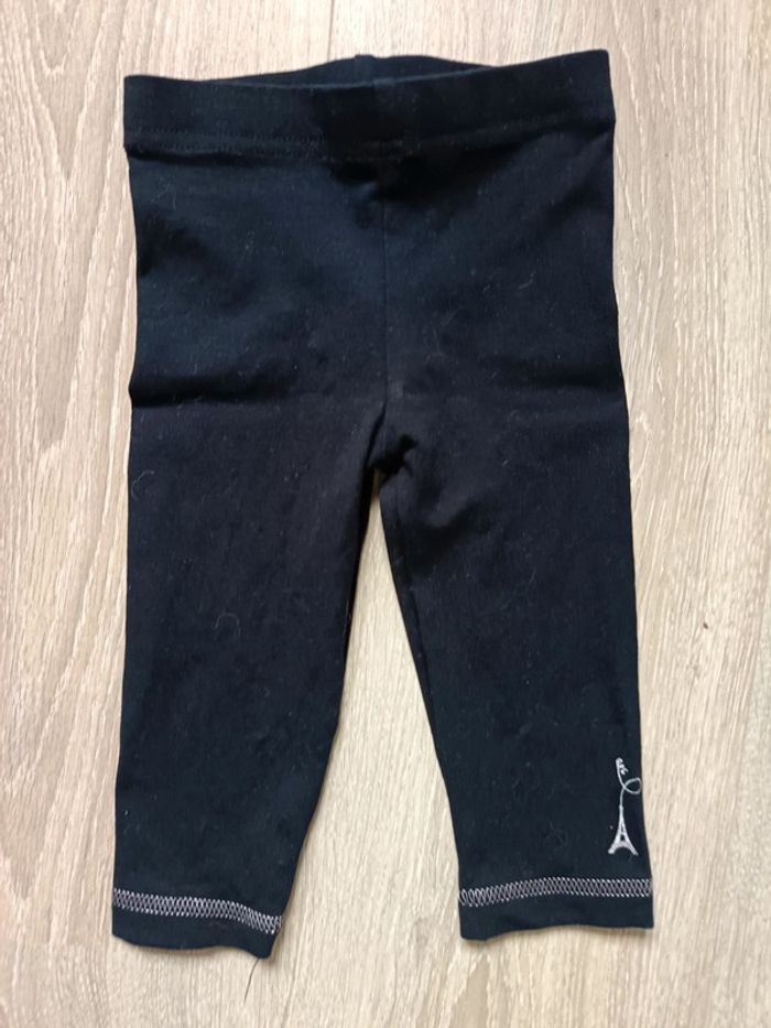 Legging mignon Orchestra noir Tour Eiffel fille 9 mois