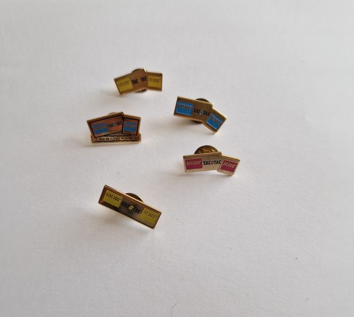Lot 5 Pin's Pins Vintage Jeux de Tirage Tac o Tac