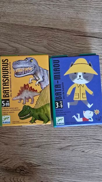 Lot 2 jeux bata-miaou et batasaurus