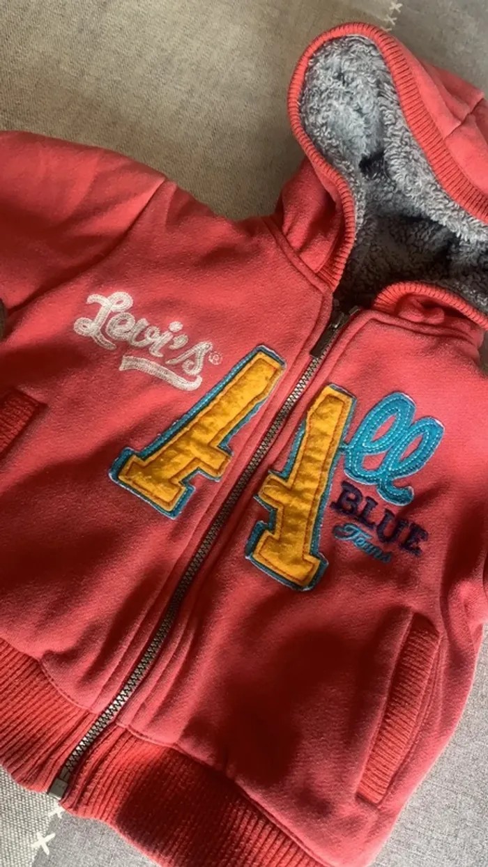 Veste zippee à capuche LEVIS 24 mois - photo numéro 2