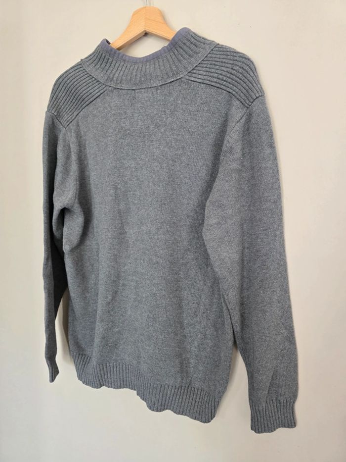 Pull Dockers gris col montant zippé coton doux homme taille M - photo numéro 7