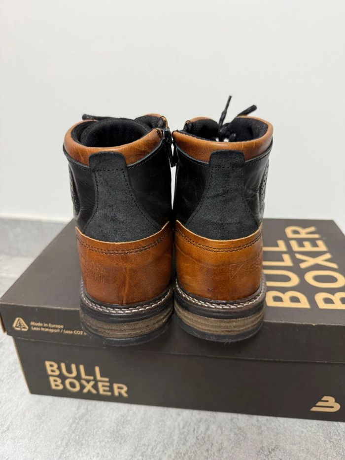 Bottines Bullboxer homme noires et cognac taille 40 super état - photo numéro 5