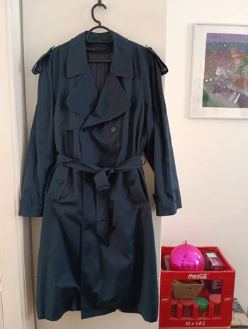 Trench long ceinturé bleu marine taille 48