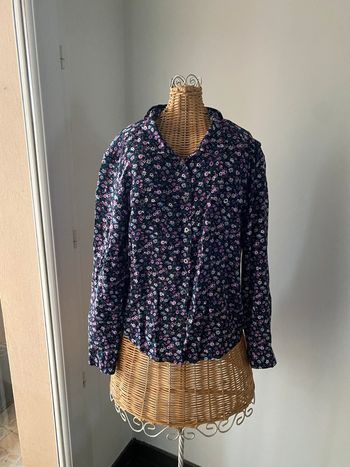Chemisier manche longue Liberto XXS violet à fleurs