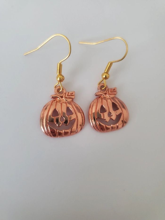 Boucles d'oreilles citrouille orange