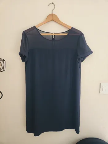 Jolie robe droite Promod 42 bleu marine