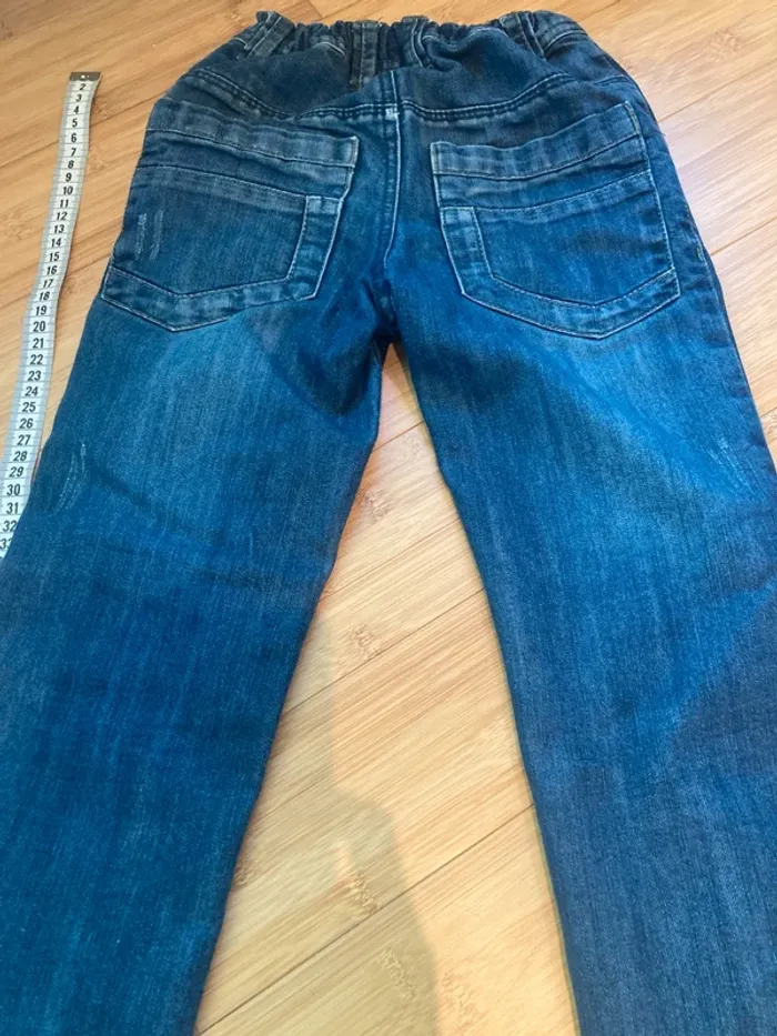 6 ans - pantalon matière jeans avec élastique de réglage à l’intérieur avec usure intentionnelle - photo numéro 8