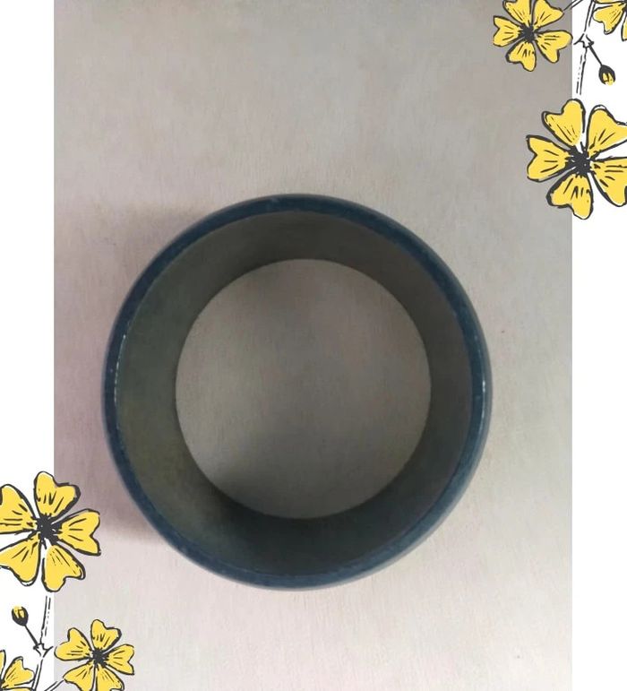 Bracelet large bleu avec chaîne torsadée – style ethnique chic - Collection : Brume Bleue - photo numéro 8