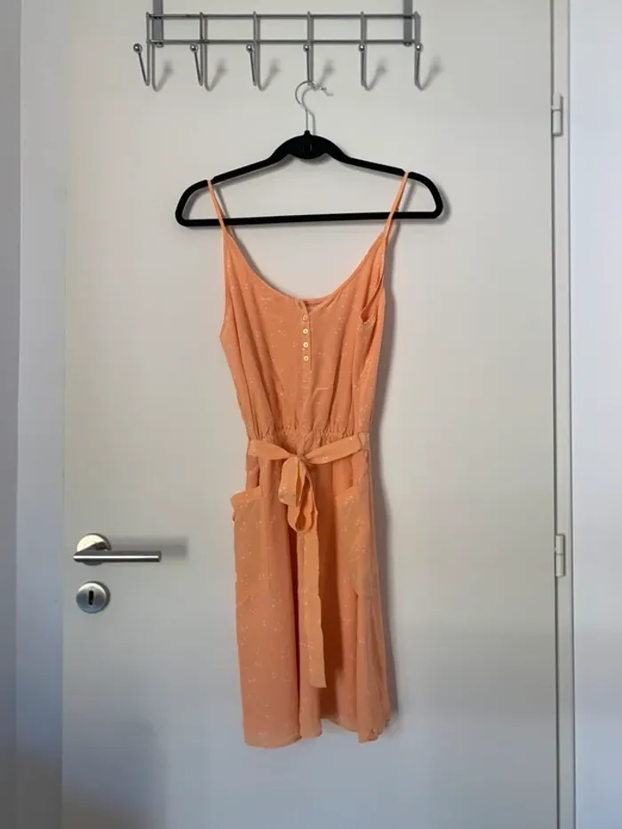 Robe à bretelle orange en soie Sud Express taille M