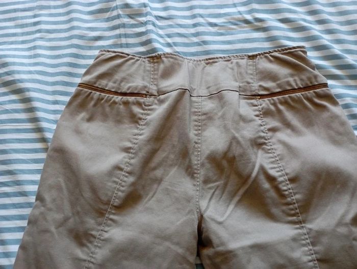 Pantalon beige taille élastique - photo numéro 6