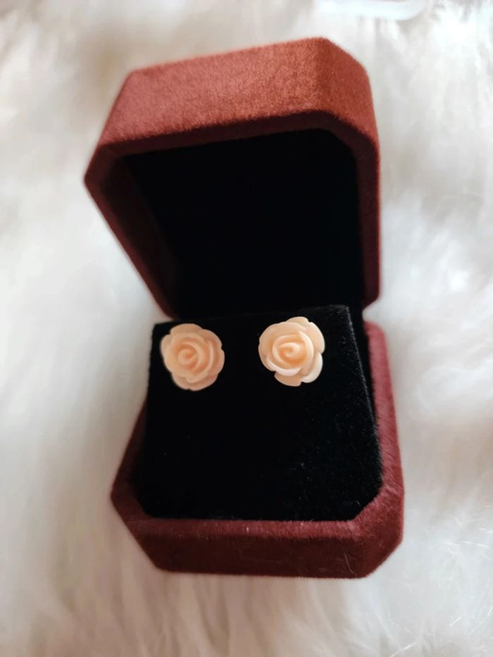 💎Boucles d’oreilles Roses Abricot 💎