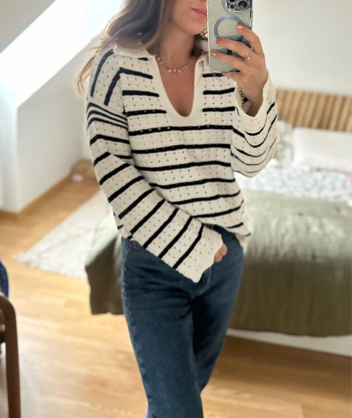 Maille PROMOD marinière style crochet 🖤 - photo numéro 2