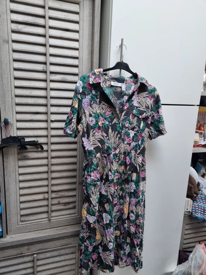 Robe chemise col en V à fleur 🌸 Together taille 40