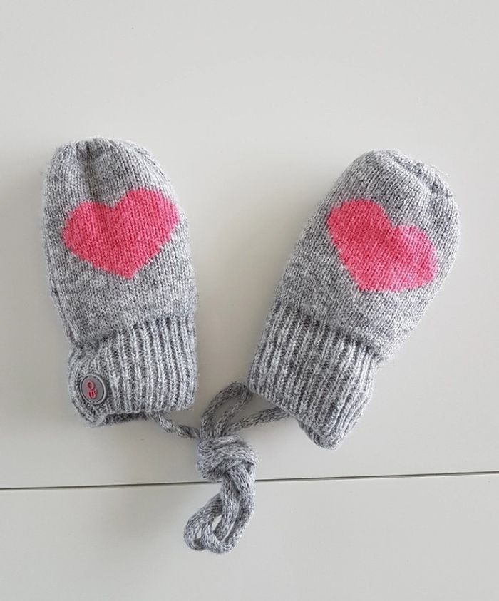 gants laine fille  3-6 mois