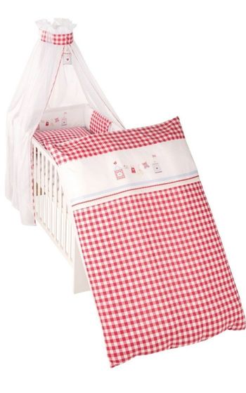 Parure de lit bébé complète ROBA - NEUF - 4 pièces - Vichy Rouge