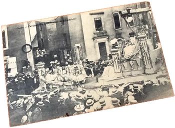 Carte postale ancienne  Candé (Maine-et-Loire) Cavalcade de 1906  Char de l' Electricité