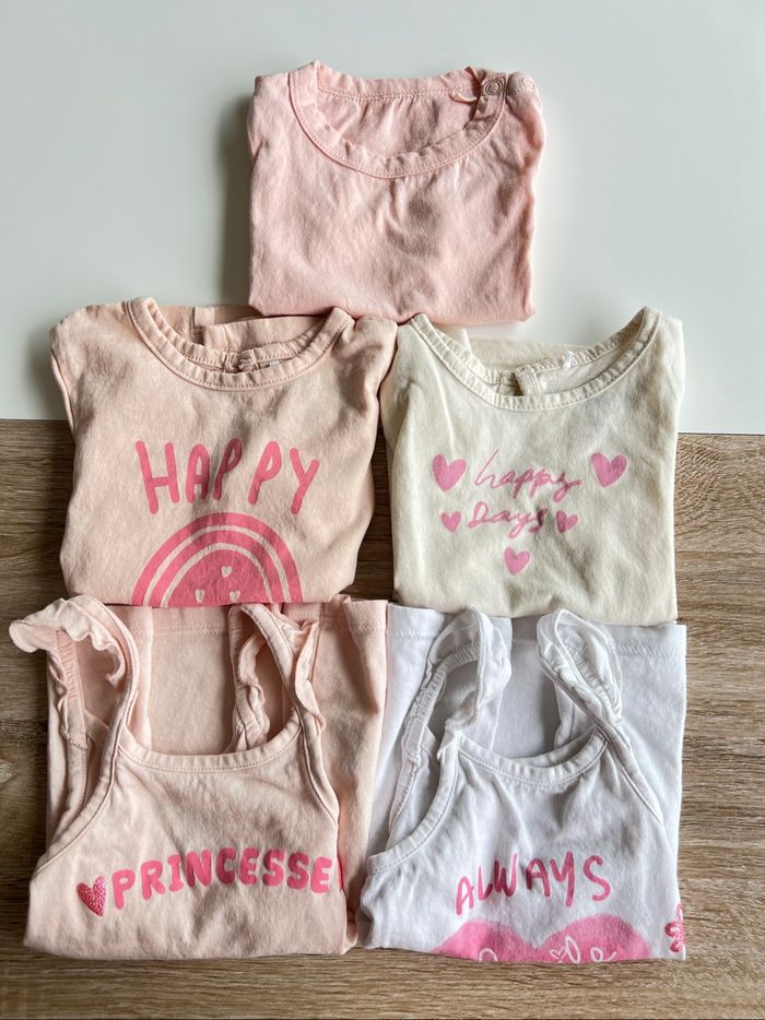 Lot tee shirt fille 18 mois
