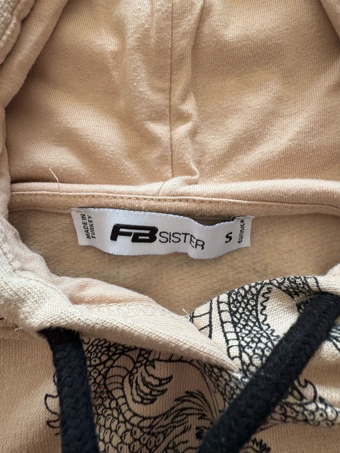 Top à capuche beige à motif dragon - FB Sister - S/36 - photo numéro 3