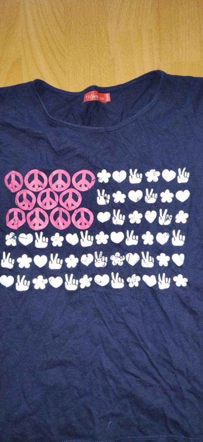 Tee-shirt peace and love 14 ans - photo numéro 2