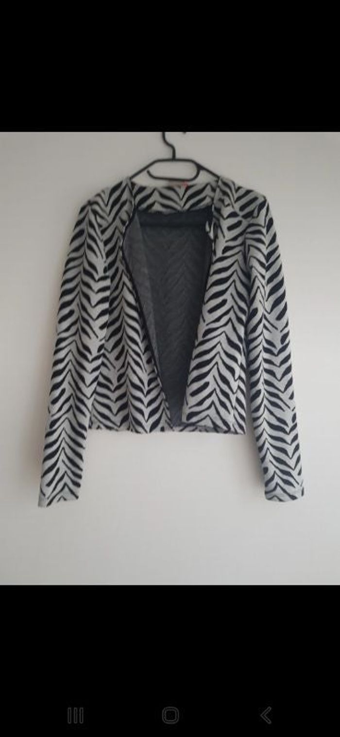 Veste zébrée noire et grise Only