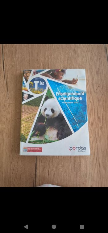 Livre enseignement scientifique terminale bordas