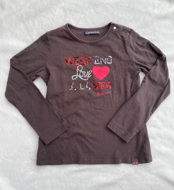 T-shirt ML Weekend à la mer 6ans sequins