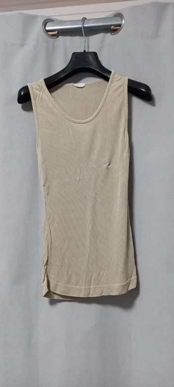 Débardeur côtelé beige etam 36