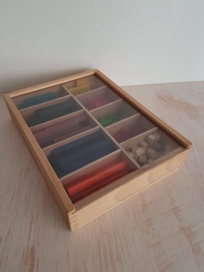 Bâtons de calcul en bois, réglettes cuisenaires, coffret les nombres en couleurs - photo numéro 9